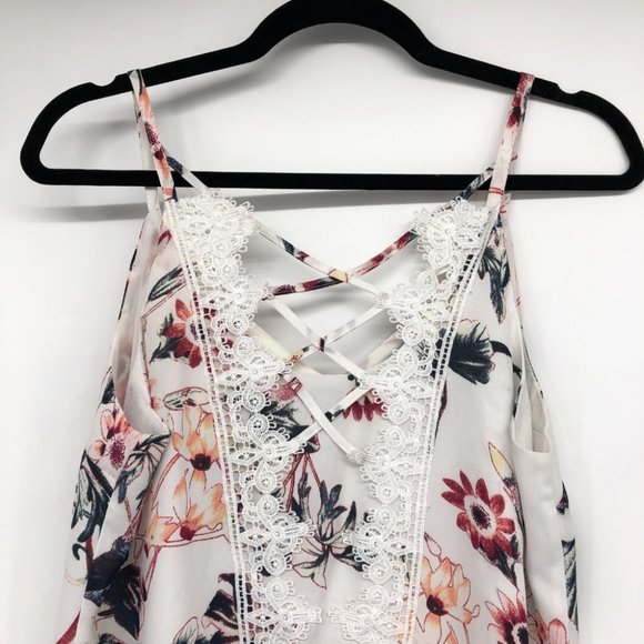 Kismet White Floral Carla Camisole Tank Top size M - Picture 9 of 16